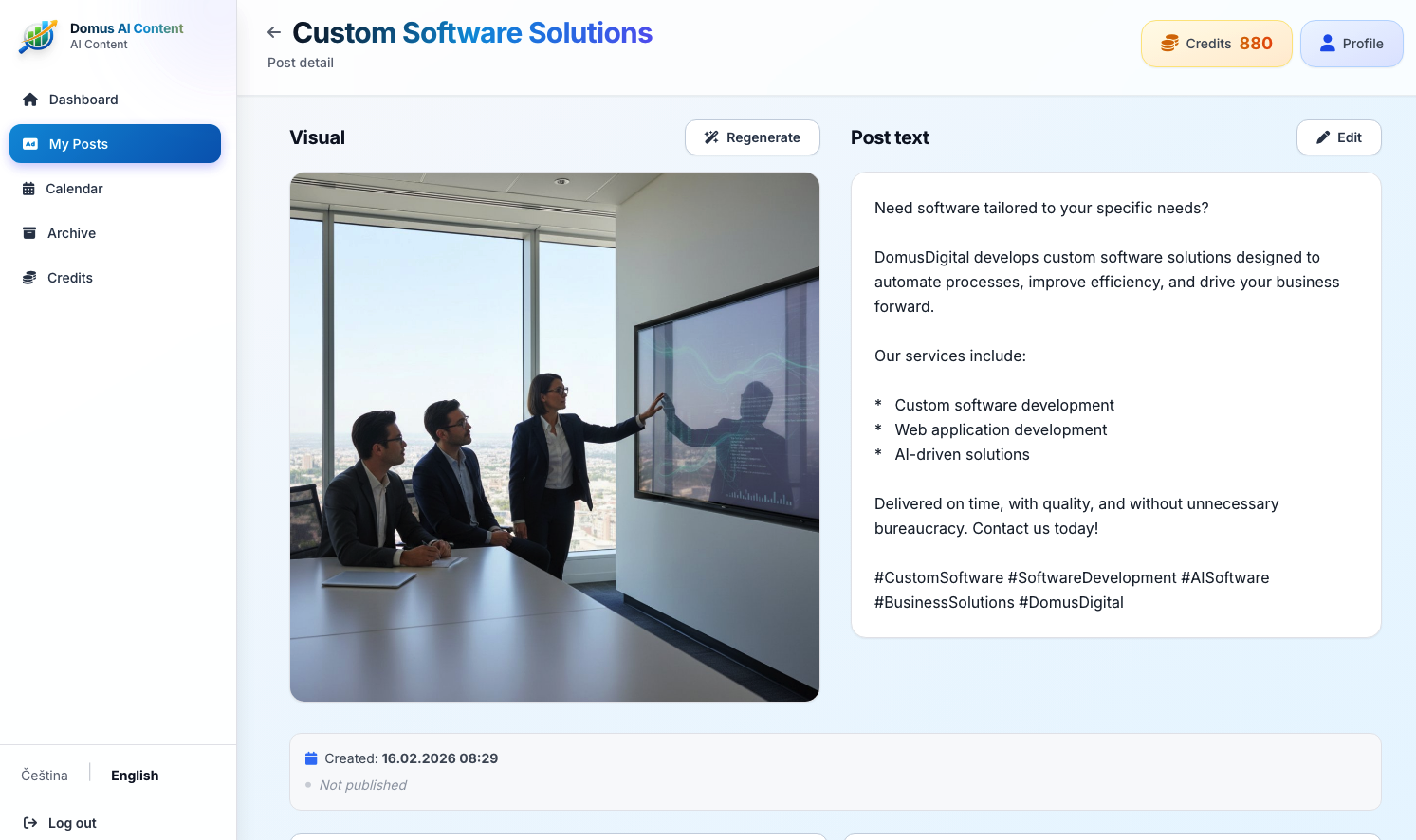 Domus AI Content app preview